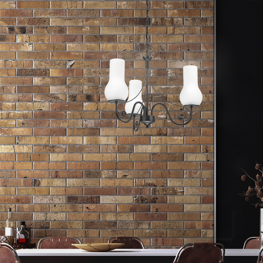 Brilagi - LED Kattokruunu ketjussa COTTAGE 3xE14/40W/230V musta/valkoinen