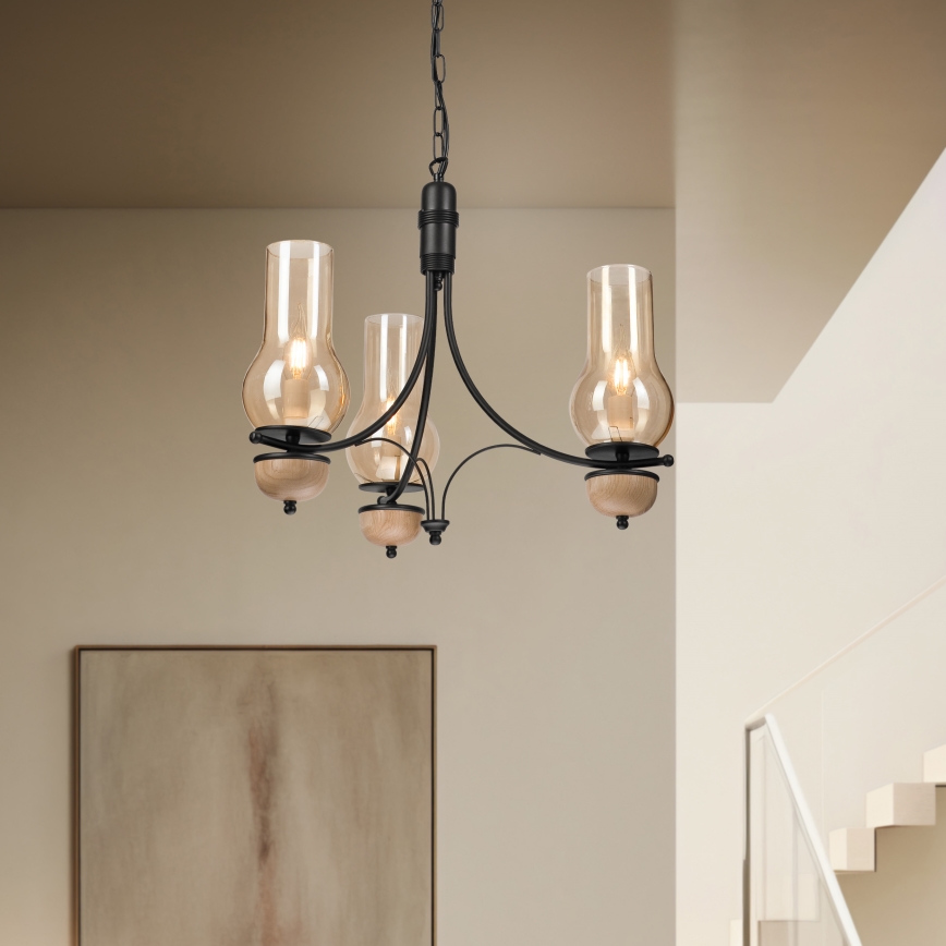 Brilagi - LED Kattokruunu ketjussa COTTAGE 3xE14/40W/230V pyökki/ruskea