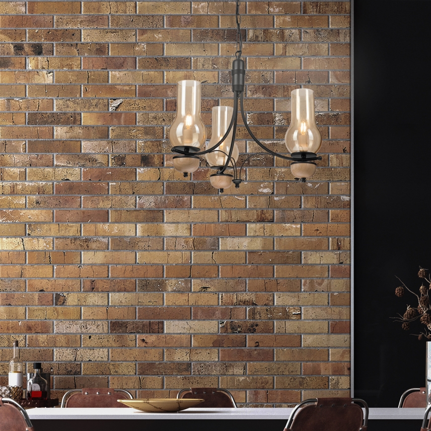 Brilagi - LED Kattokruunu ketjussa COTTAGE 3xE14/40W/230V pyökki/ruskea