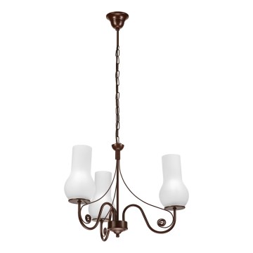 Brilagi - LED Kattokruunu ketjussa COTTAGE 3xE14/40W/230V ruskea/valkoinen