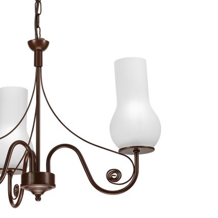 Brilagi - LED Kattokruunu ketjussa COTTAGE 3xE14/40W/230V ruskea/valkoinen