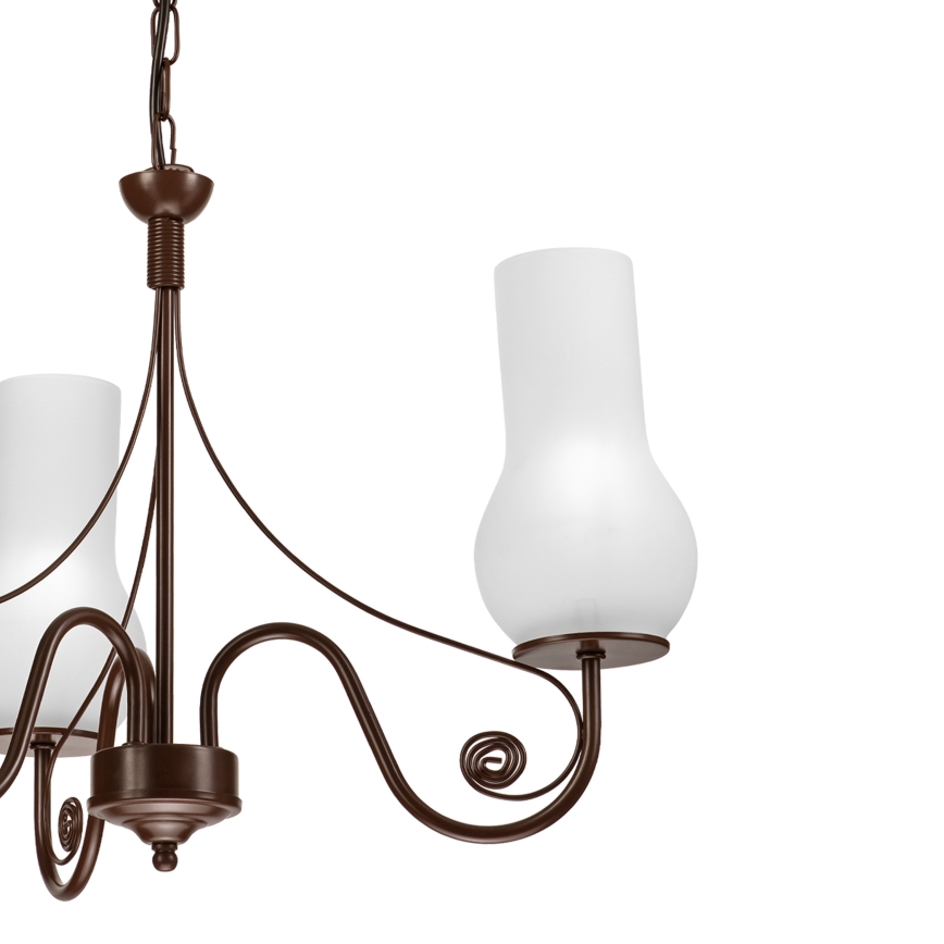 Brilagi - LED Kattokruunu ketjussa COTTAGE 3xE14/40W/230V ruskea/valkoinen