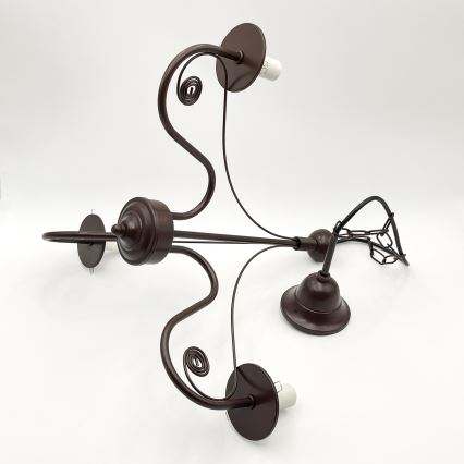 Brilagi - LED Kattokruunu ketjussa COTTAGE 3xE14/40W/230V ruskea/valkoinen