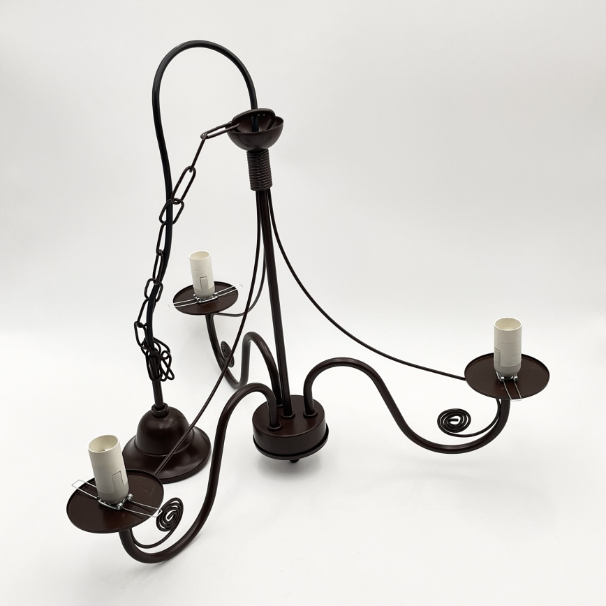 Brilagi - LED Kattokruunu ketjussa COTTAGE 3xE14/40W/230V ruskea/valkoinen