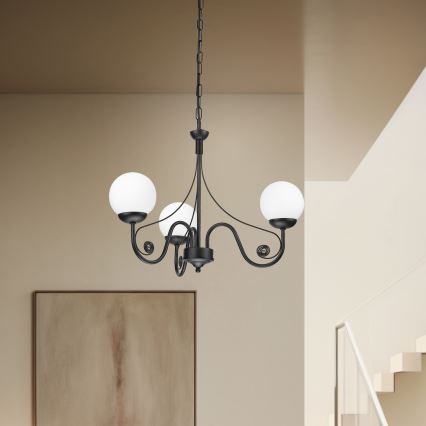 Brilagi - LED Kattokruunu ketjussa COTTAGE 3xG9/40W/230V musta/valkoinen