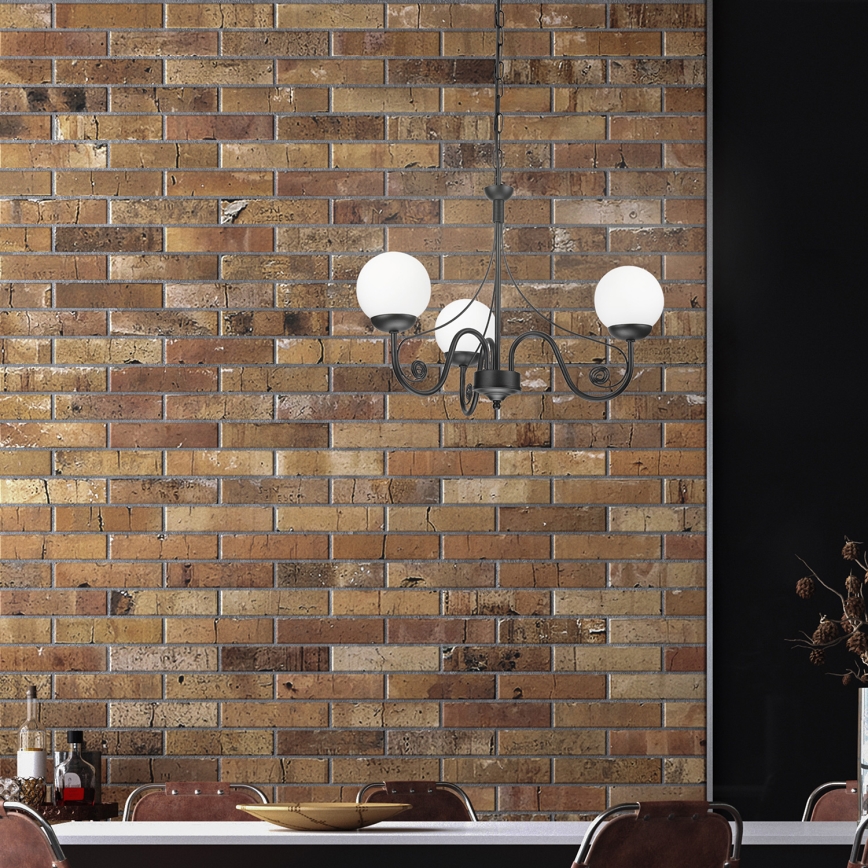 Brilagi - LED Kattokruunu ketjussa COTTAGE 3xG9/40W/230V musta/valkoinen