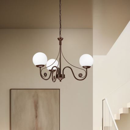 Brilagi - LED Kattokruunu ketjussa COTTAGE 3xG9/40W/230V ruskea/valkoinen