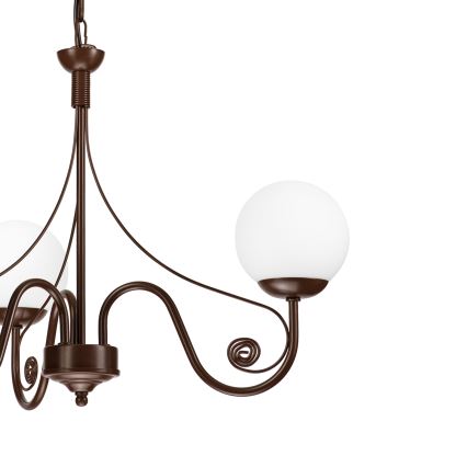 Brilagi - LED Kattokruunu ketjussa COTTAGE 3xG9/40W/230V ruskea/valkoinen