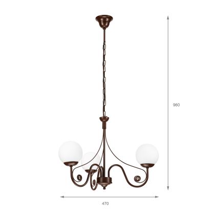 Brilagi - LED Kattokruunu ketjussa COTTAGE 3xG9/40W/230V ruskea/valkoinen