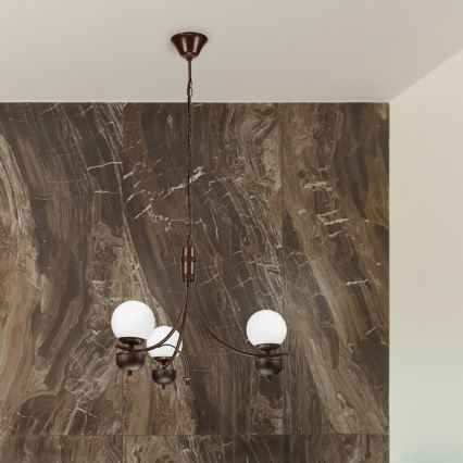 Brilagi - LED Kattokruunu ketjussa COTTAGE 3xG9/40W/230V tammi/valkoinen