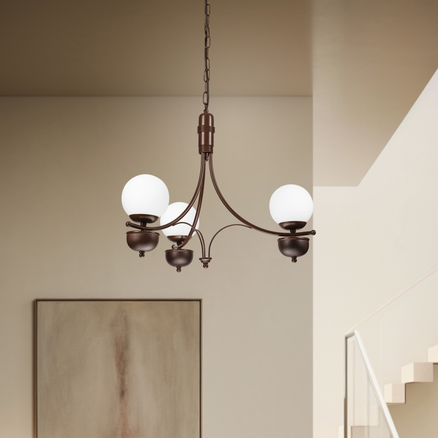 Brilagi - LED Kattokruunu ketjussa COTTAGE 3xG9/40W/230V tammi/valkoinen