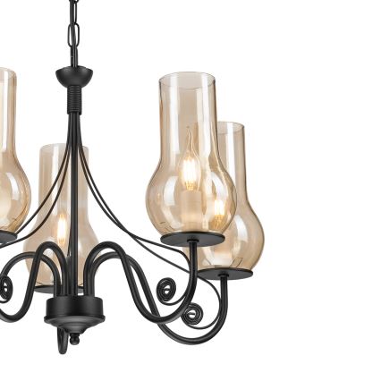 Brilagi - LED Kattokruunu ketjussa COTTAGE 5xE14/40W/230V musta/ruskea