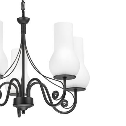 Brilagi - LED Kattokruunu ketjussa COTTAGE 5xE14/40W/230V musta/valkoinen