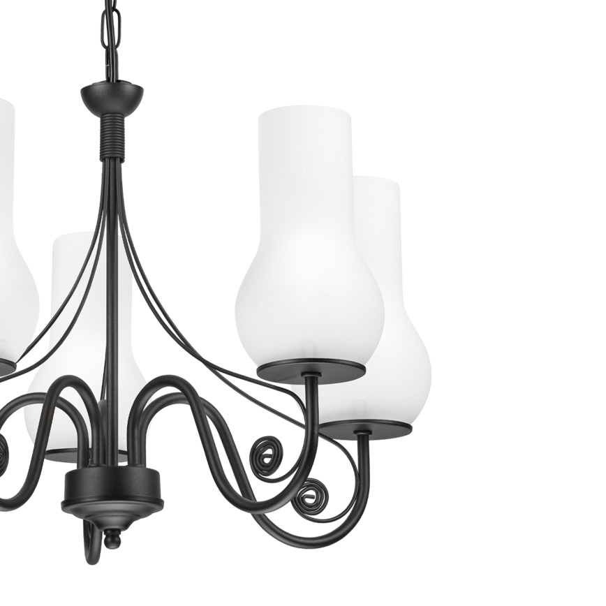 Brilagi - LED Kattokruunu ketjussa COTTAGE 5xE14/40W/230V musta/valkoinen