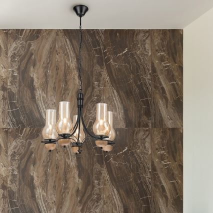 Brilagi - LED Kattokruunu ketjussa COTTAGE 5xE14/40W/230V pyökki/ruskea