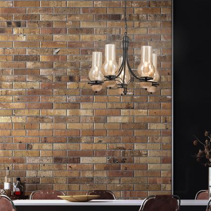 Brilagi - LED Kattokruunu ketjussa COTTAGE 5xE14/40W/230V pyökki/ruskea