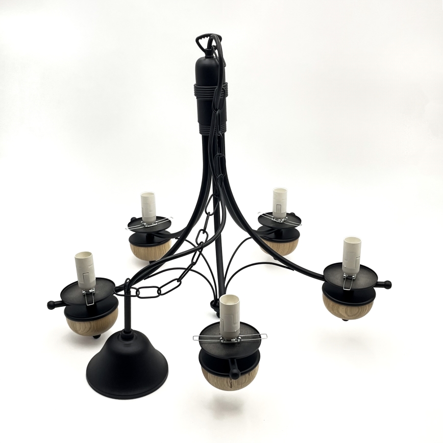 Brilagi - LED Kattokruunu ketjussa COTTAGE 5xE14/40W/230V pyökki/ruskea