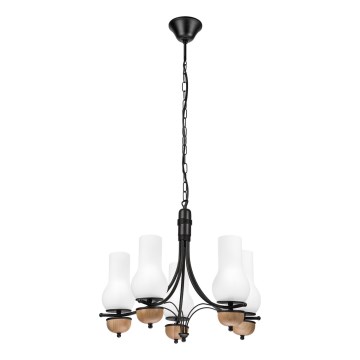 Brilagi - LED Kattokruunu ketjussa COTTAGE 5xE14/40W/230V pyökki/valkoinen