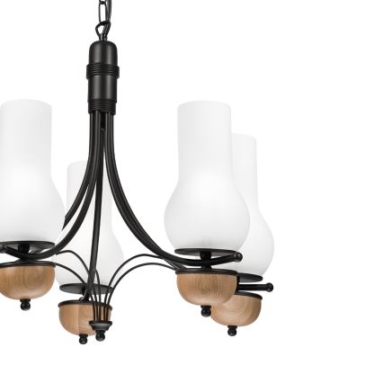 Brilagi - LED Kattokruunu ketjussa COTTAGE 5xE14/40W/230V pyökki/valkoinen