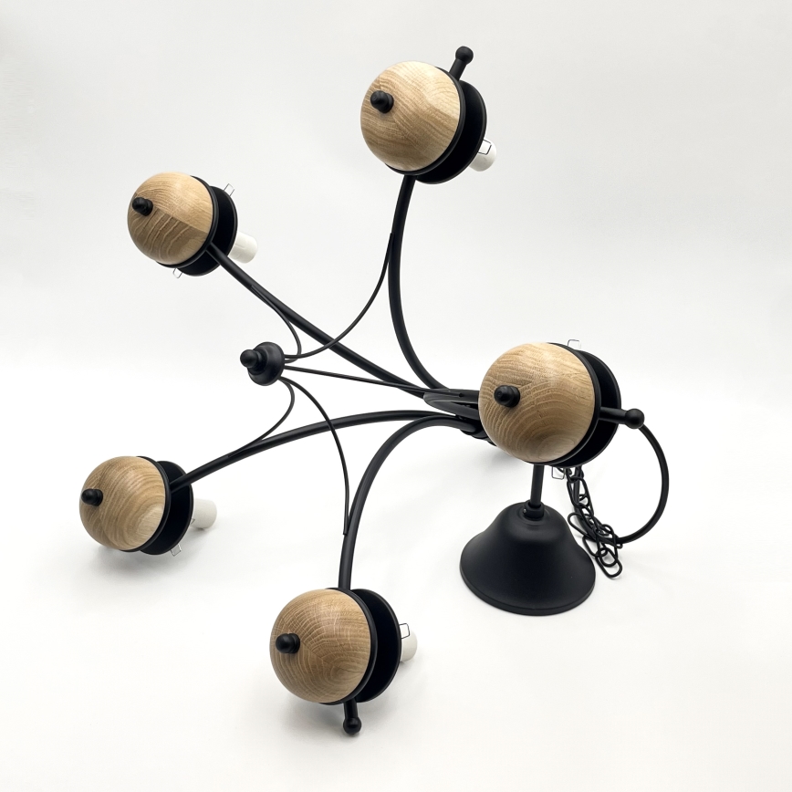 Brilagi - LED Kattokruunu ketjussa COTTAGE 5xE14/40W/230V pyökki/valkoinen