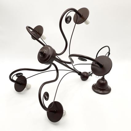 Brilagi - LED Kattokruunu ketjussa COTTAGE 5xE14/40W/230V ruskea