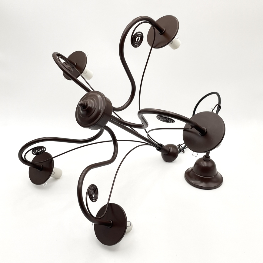 Brilagi - LED Kattokruunu ketjussa COTTAGE 5xE14/40W/230V ruskea