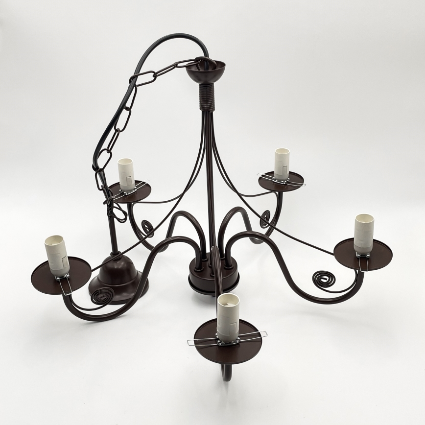 Brilagi - LED Kattokruunu ketjussa COTTAGE 5xE14/40W/230V ruskea/valkoinen