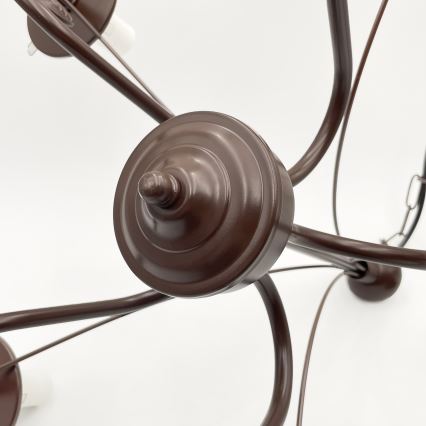 Brilagi - LED Kattokruunu ketjussa COTTAGE 5xE14/40W/230V ruskea/valkoinen