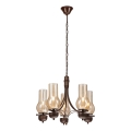 Brilagi - LED Kattokruunu ketjussa COTTAGE 5xE14/40W/230V tammi/ruskea