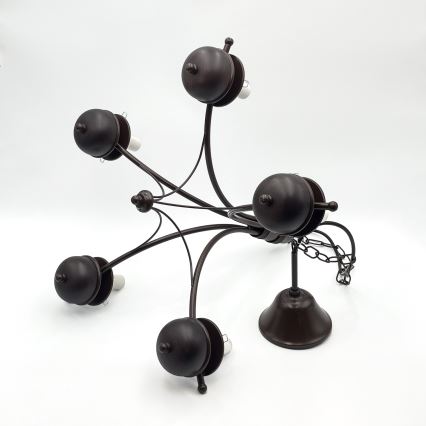 Brilagi - LED Kattokruunu ketjussa COTTAGE 5xE14/40W/230V tammi/ruskea