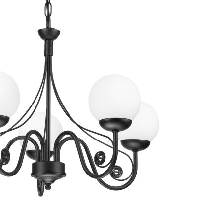 Brilagi - LED Kattokruunu ketjussa COTTAGE 5xG9/40W/230V musta/valkoinen