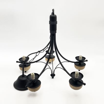 Brilagi - LED Kattokruunu ketjussa COTTAGE 5xG9/40W/230V pyökki/valkoinen