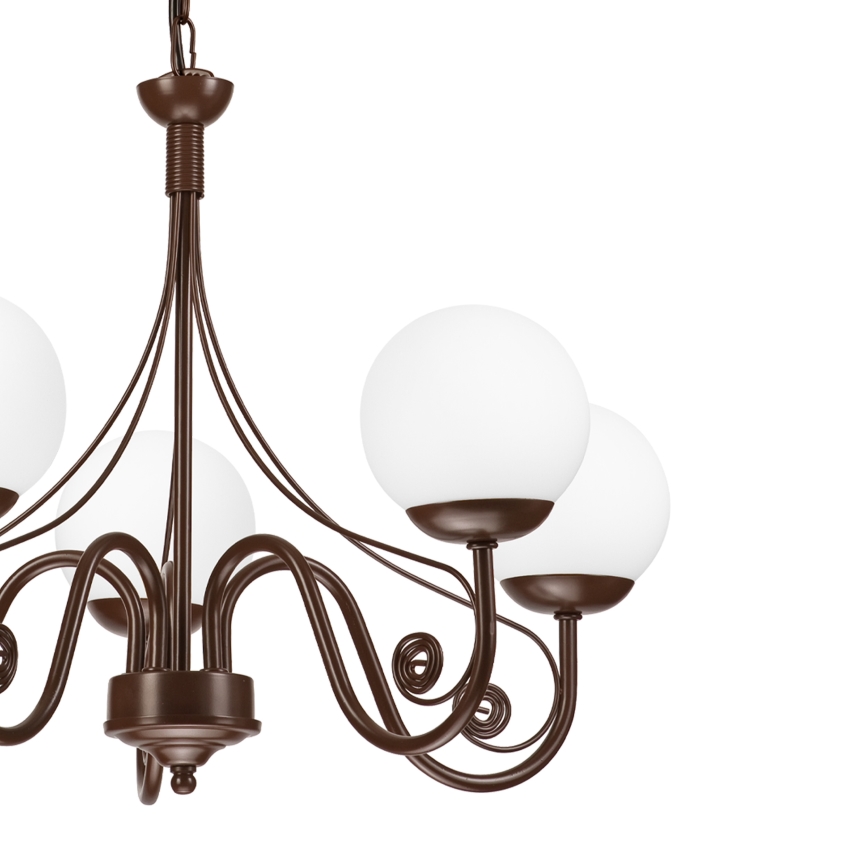 Brilagi - LED Kattokruunu ketjussa COTTAGE 5xG9/40W/230V ruskea/valkoinen