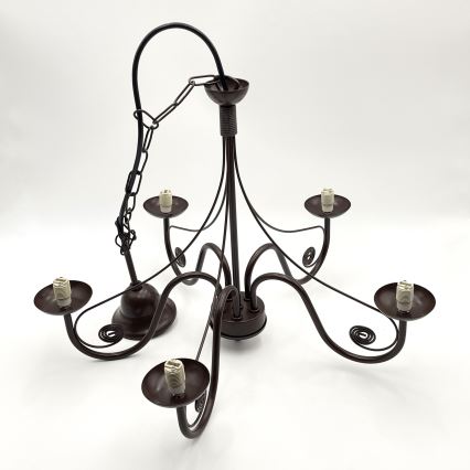 Brilagi - LED Kattokruunu ketjussa COTTAGE 5xG9/40W/230V ruskea/valkoinen