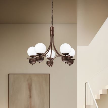 Brilagi - LED Kattokruunu ketjussa COTTAGE 5xG9/40W/230V tammi/valkoinen