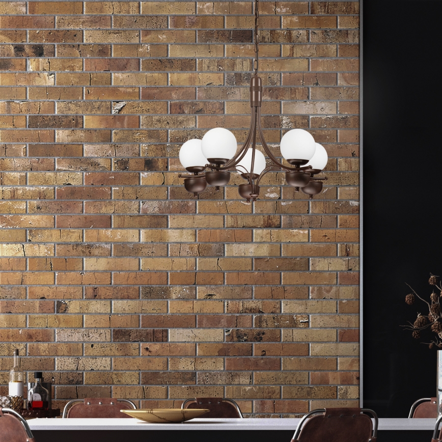 Brilagi - LED Kattokruunu ketjussa COTTAGE 5xG9/40W/230V tammi/valkoinen