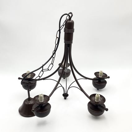 Brilagi - LED Kattokruunu ketjussa COTTAGE 5xG9/40W/230V tammi/valkoinen