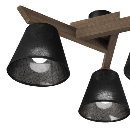 Brilagi - LED Pinta kattovalaisin ANTHONY 3xE14/40W/230V tammi-pähkinä/musta