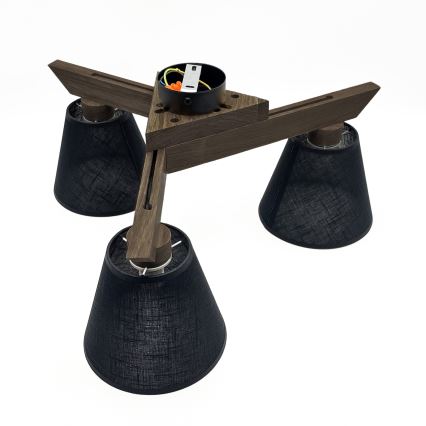 Brilagi - LED Pinta kattovalaisin ANTHONY 3xE14/40W/230V tammi-pähkinä/musta