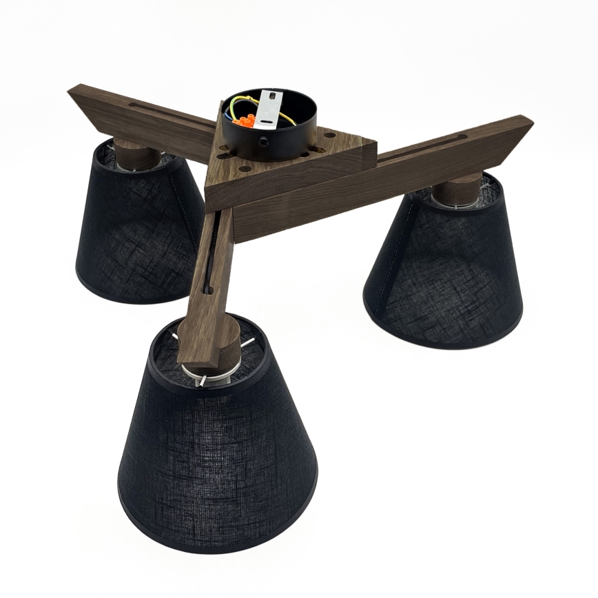 Brilagi - LED Pinta kattovalaisin ANTHONY 3xE14/40W/230V tammi-pähkinä/musta