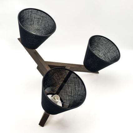 Brilagi - LED Pinta kattovalaisin ANTHONY 3xE14/40W/230V tammi-pähkinä/musta