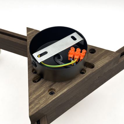 Brilagi - LED Pinta kattovalaisin ANTHONY 3xE14/40W/230V tammi-pähkinä/musta