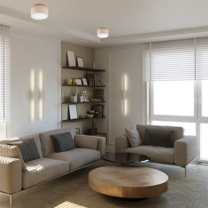 Brilagi - LED-kattovalaisin BELLADONNA 1xE27/15W/230V halkaisija 30 cm beige/tammi