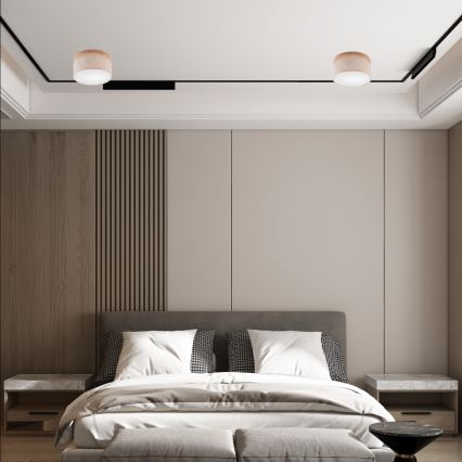 Brilagi - LED-kattovalaisin BELLADONNA 1xE27/15W/230V halkaisija 30 cm beige/tammi