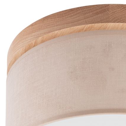 Brilagi - LED-kattovalaisin BELLADONNA 1xE27/15W/230V halkaisija 30 cm beige/tammi