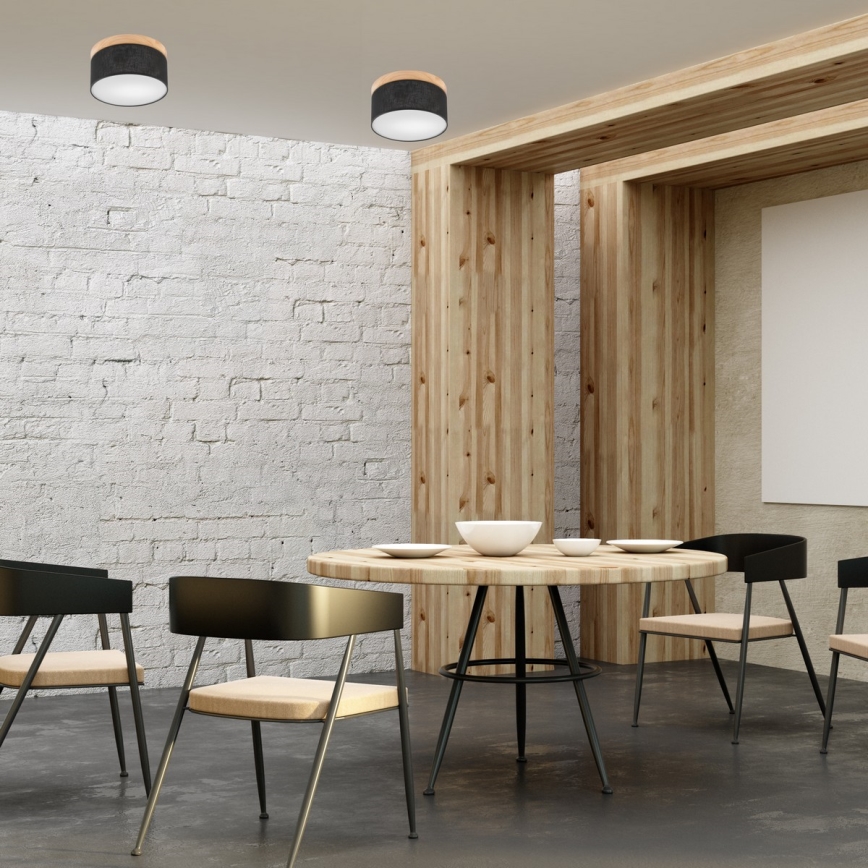 Brilagi - LED Kattovalaisin BELLADONNA 1xE27/15W/230V halkaisija 30 cm musta/mänty