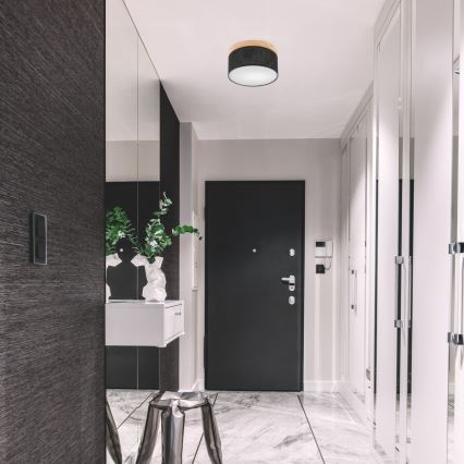 Brilagi - LED Kattovalaisin BELLADONNA 1xE27/15W/230V halkaisija 30 cm musta/mänty