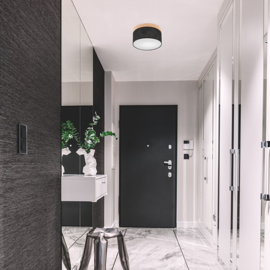 Brilagi - LED Kattovalaisin BELLADONNA 1xE27/15W/230V halkaisija 30 cm musta/mänty