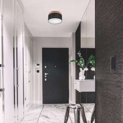 Brilagi - LED Kattovalaisin BELLADONNA 1xE27/15W/230V halkaisija 30 cm musta/tammi