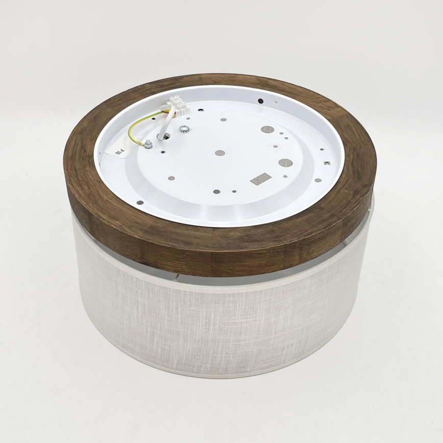 Brilagi - LED-kattovalaisin BELLADONNA 1xE27/15W/230V halkaisija 30 cm valkoinen/tammi-pähkinä